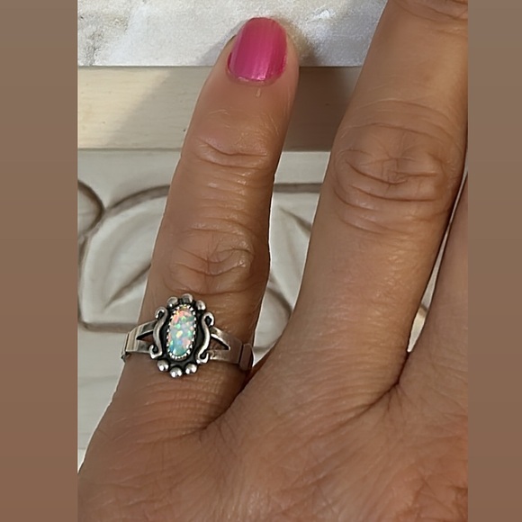 Wmco Native Sterling Silver Opal Ring. Size 6 - Picture 8 of 10